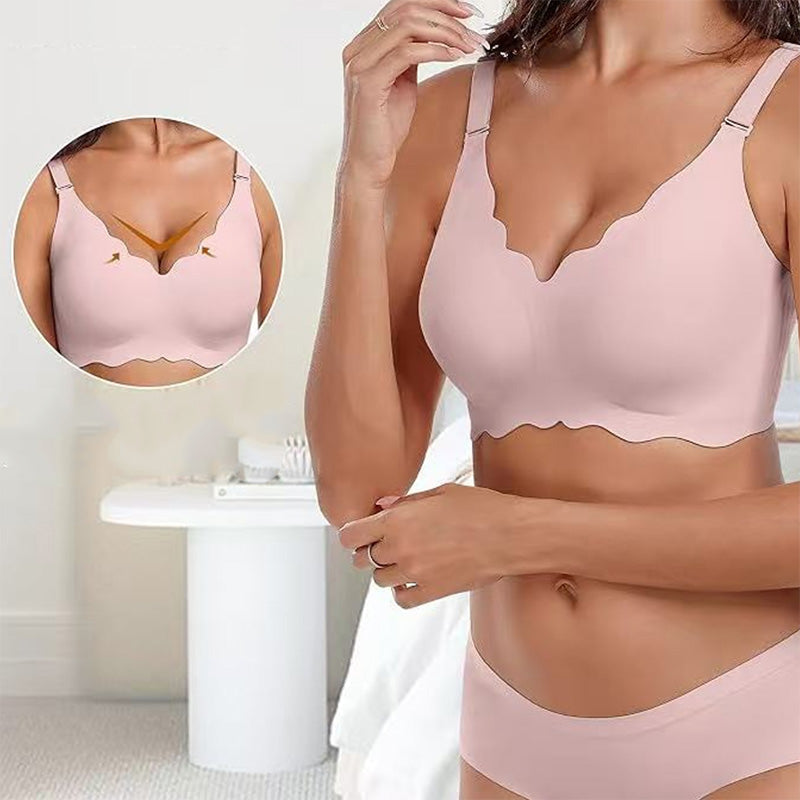 ✨1+1 gratis💥Djup V-ringad push-up-bh utan bygel