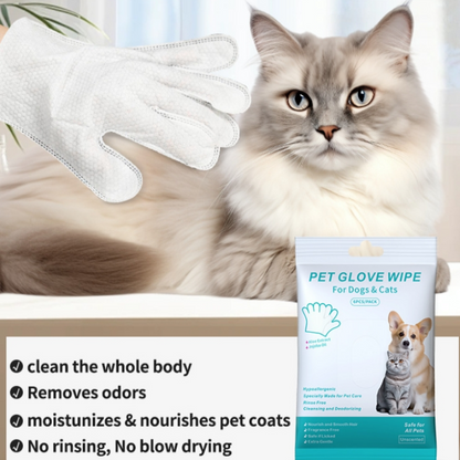 🔥Rinse-Free Dog Shampoo Mitts – Hypoallergenic Pet Bath Wipes, 6 Packs