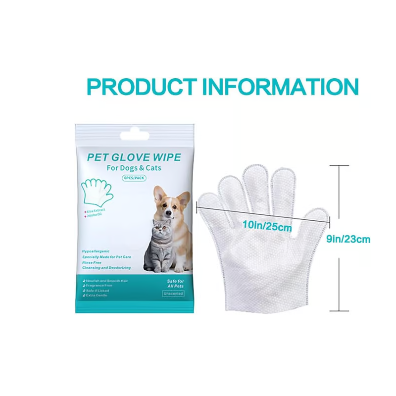 🔥Rinse-Free Dog Shampoo Mitts – Hypoallergenic Pet Bath Wipes, 6 Packs