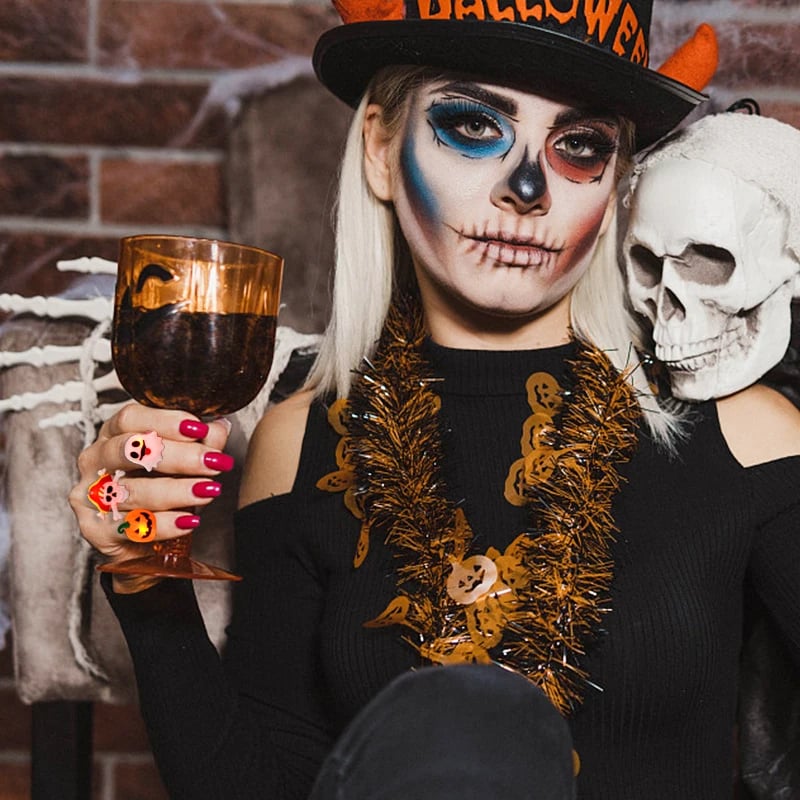 LED Ljus Halloween Lysande Ring - Set med 50 st