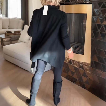 Damers Avslappnade Topp med Slagkrage och Långa Ärmar