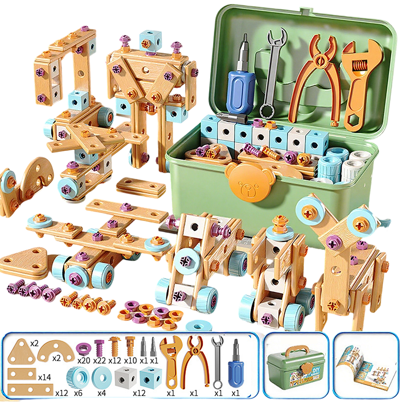 🧰 50% RABATT🧩 Barnens verktygssats, roligt DIY, utvecklar barns praktiska färdigheter🎪🔩✨Fri frakt