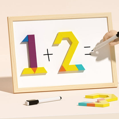 🎁Tidig julrea 50% RABATT🔥Magnetiskt träpussel med mönsterblock🧩