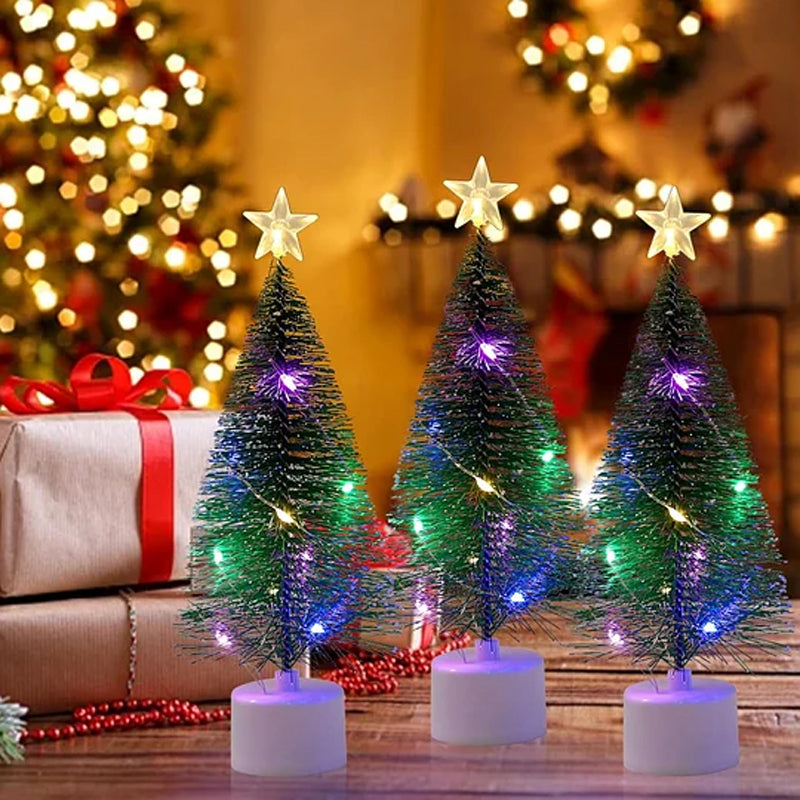 ✨ LED-minijulgran med stjärna – Flerfärgade lampor, trådlös & kompakt (Direkt julstämning på bordet!)