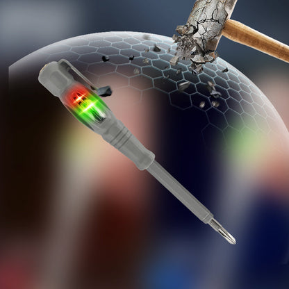 Dubbelanvänd skruvmejselsspänningsprovare med ljusindikator