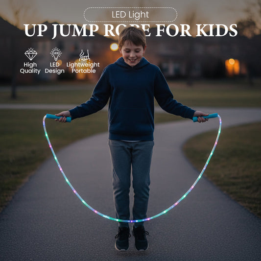 🕹️ KÖP 2, FÅ 1 GRATIS! 🎉 LED-lysande hopprep – 3 ljuslägen, justerbar längd & halksäkert grepp ✨📦
