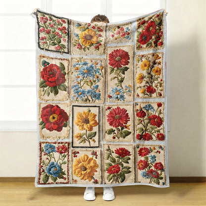 🔥Nyhet 50 % RABATT🔥Mysig och mjuk flanellfilt med blommönster