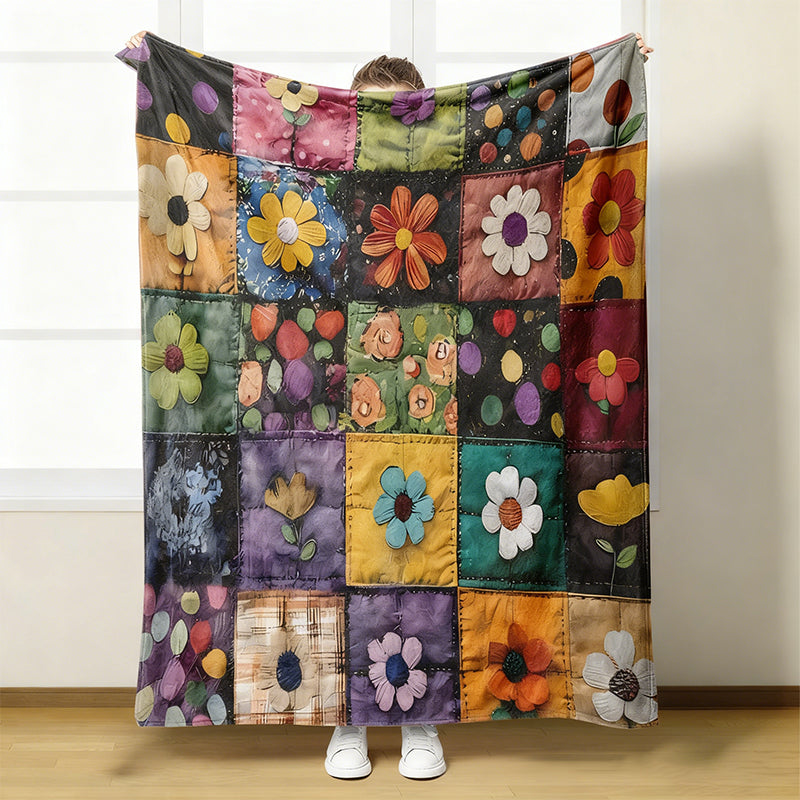 🔥Nyhet 50 % RABATT🔥Mysig och mjuk flanellfilt med blommönster