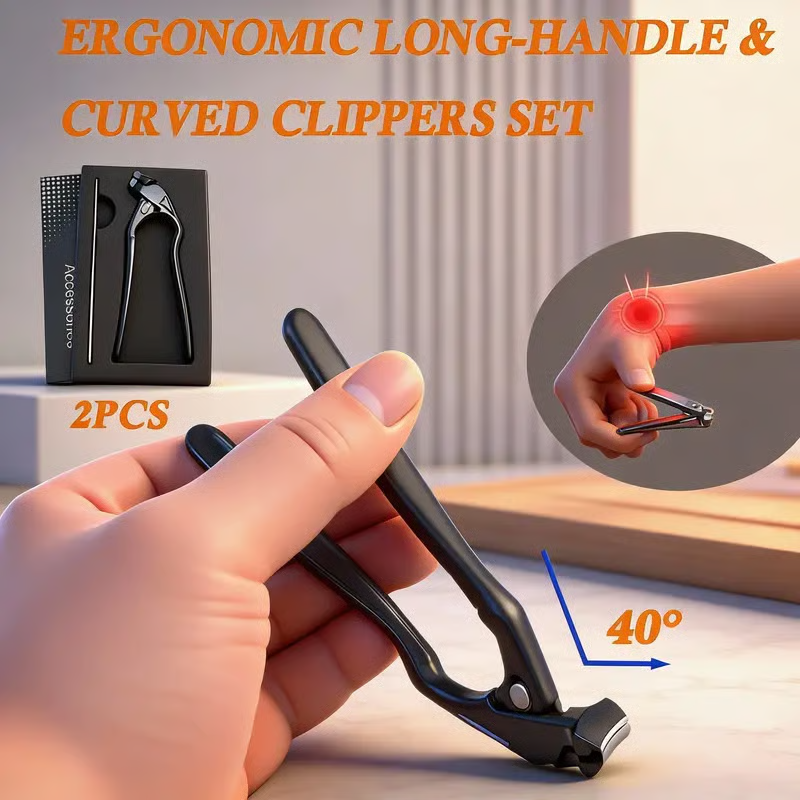 🥳HETT REA 2026💅Nagelklippare i rostfritt stål med böjda precisionsblad – Enkel för tjocka naglar och seniorer! ✂️✨