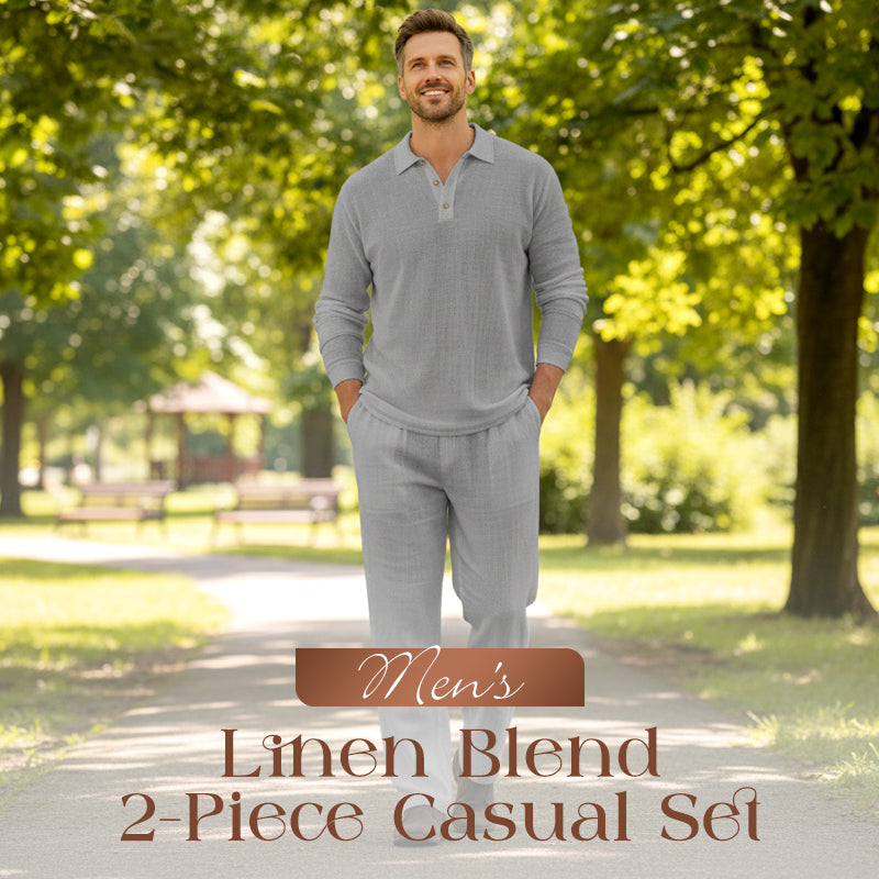 👕 50% OFF NOW! 🌿 Men's Linen Blend 2-Piece Casual Set – Breathable, Lightweight & Perfect for Summer Days ☀️