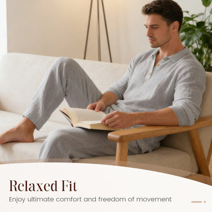 👕 50% OFF NOW! 🌿 Men's Linen Blend 2-Piece Casual Set – Breathable, Lightweight & Perfect for Summer Days ☀️