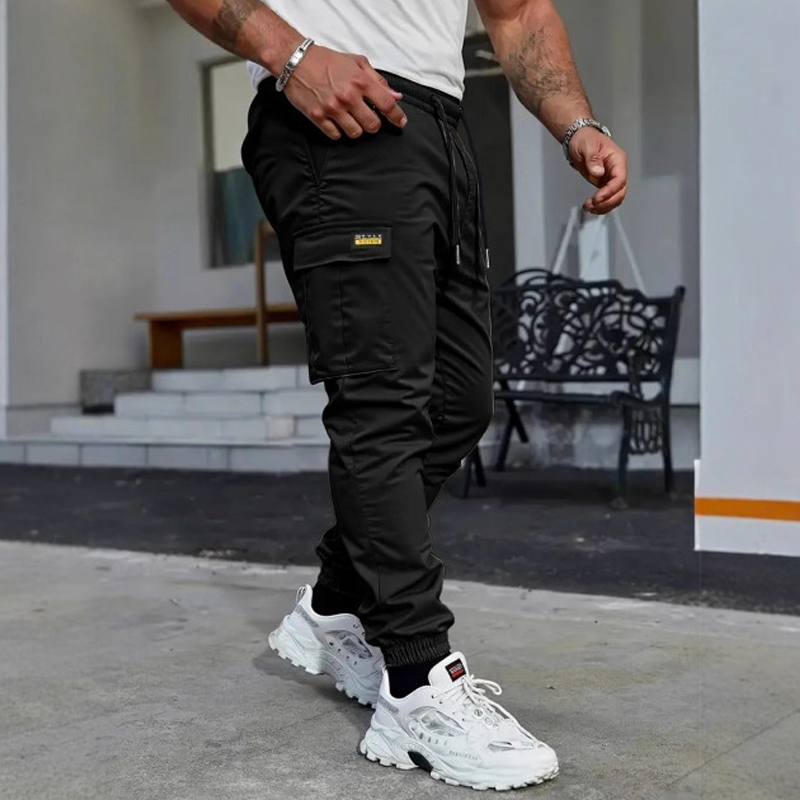 Men's Casual Cargo Pants with Drawstring