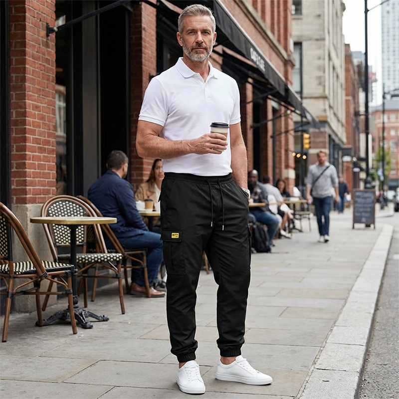 Men's Casual Cargo Pants with Drawstring