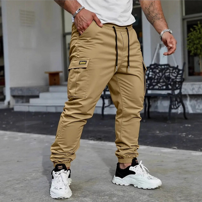 Men's Casual Cargo Pants with Drawstring