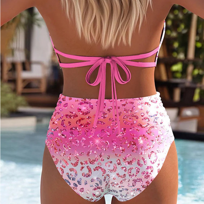 👙🌊 Sexig bikini med halterneck och tryck
