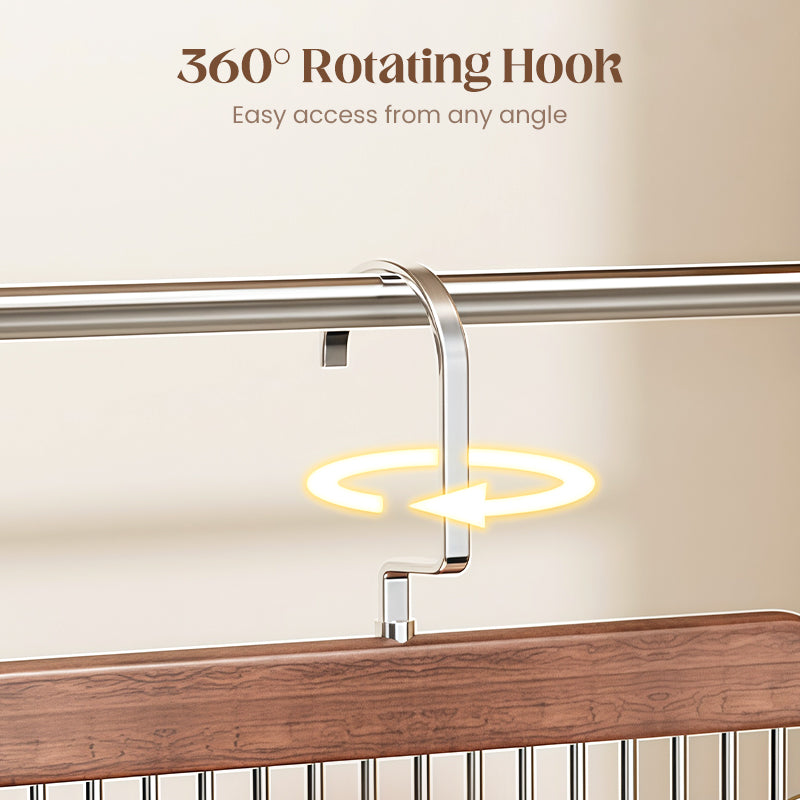 🥳2026 HETASTE FYND🥳💞50K+ SÅLDA!👵🛋️ 50% RABATT! Roterande garderobskrok – 6 stabila krokar, 360° rotation. Ha dina kläder alltid nära till hands. Sluta leta. 🧣🕊️