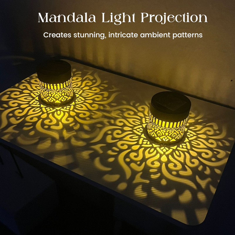 📢📢50% RABATT !!!⏰Soldriven Mandala-projektorlampa