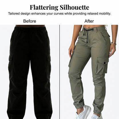 Joggingsbyxor med flera fickor för dame ✨Fri frakt