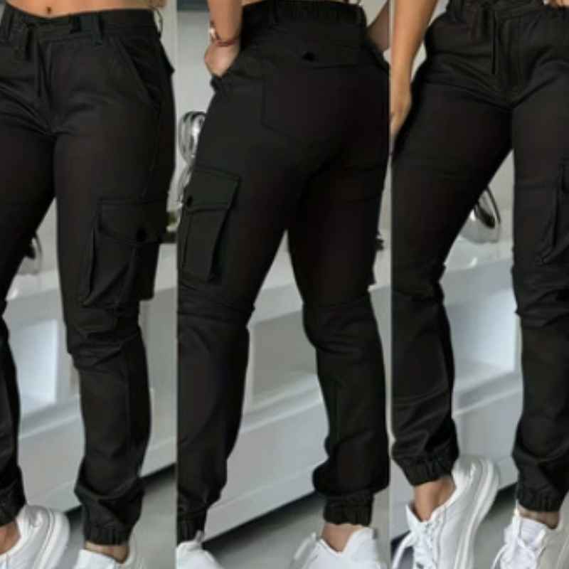 Joggingsbyxor med flera fickor för dame ✨Fri frakt