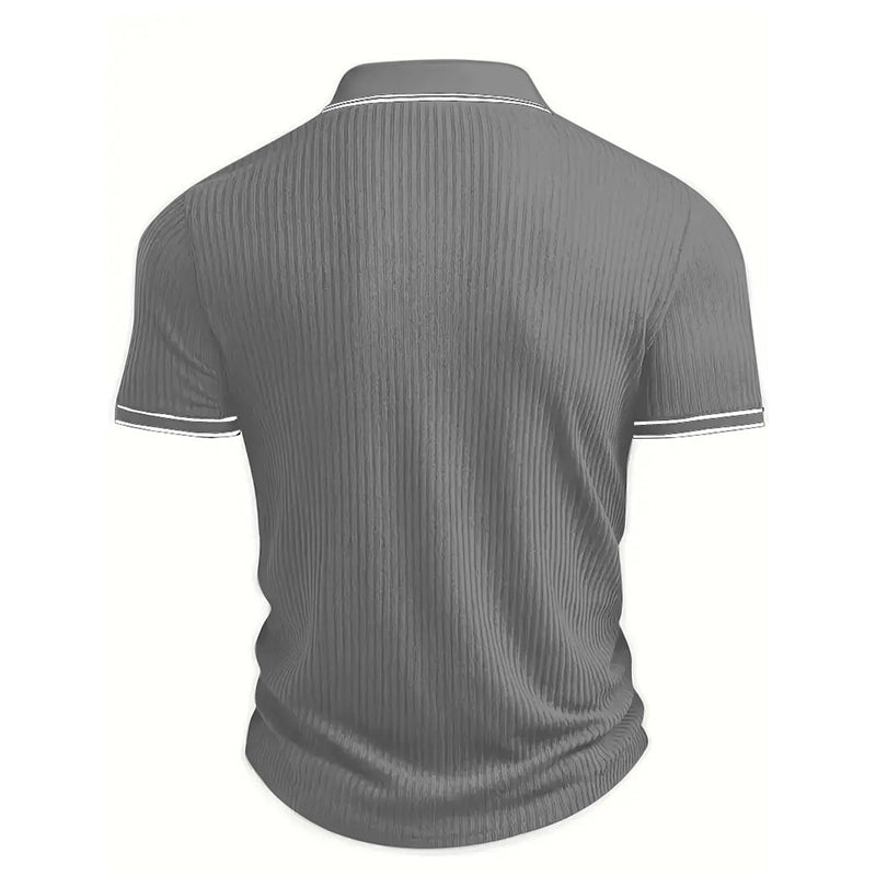 👕 50% RABATT! 🌞 Somrig Casual Kortärmad Pikétröja – Andningsbar Bomull, Modern Passform & Perfekt För Avslappnade Dagar 🏖️