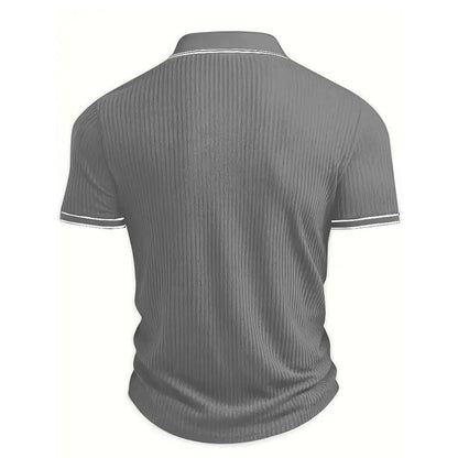 👕 50% RABATT! 🌞 Somrig Casual Kortärmad Pikétröja – Andningsbar Bomull, Modern Passform & Perfekt För Avslappnade Dagar 🏖️