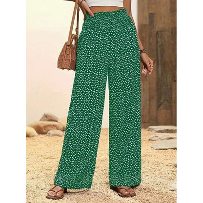 ✨ Damers Rynkade Högmidjeda Bredbyxor – Bekväm Passform, Elegant Design & Perfekt För En Stilren Look 🌸
