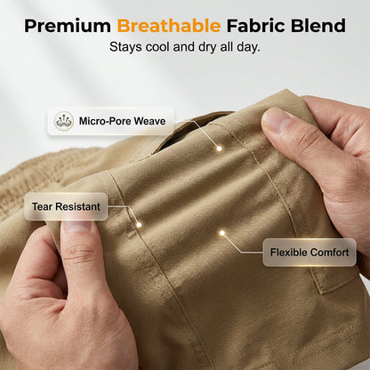 Men's Casual Cargo Shorts with Elastic Waist