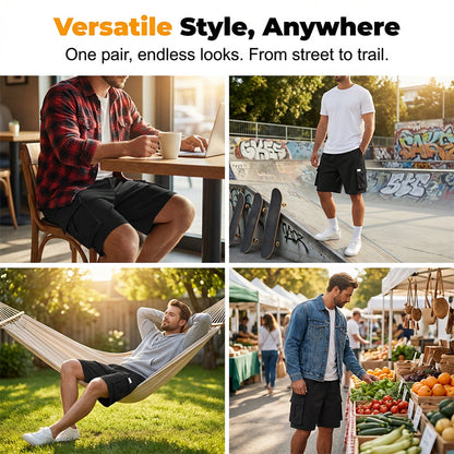 Men's Casual Cargo Shorts with Elastic Waist