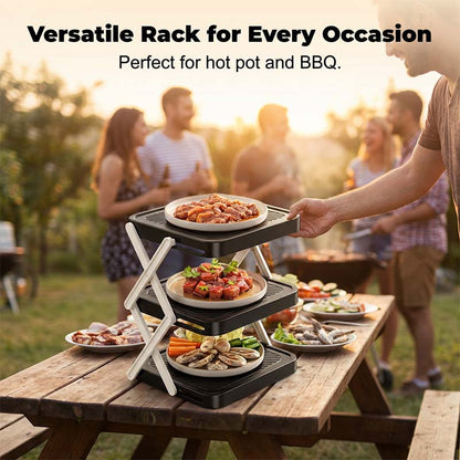 🍽️ 50 % RABATT JUST NU! 📦 Förvaringsställ för skålar med 4 hyllor – hopfällbart, stabilt och utnyttjar utrymmet i ditt kök maximalt✨Fri frakt✨