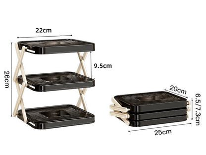 🍽️ 50 % RABATT JUST NU! 📦 Förvaringsställ för skålar med 4 hyllor – hopfällbart, stabilt och utnyttjar utrymmet i ditt kök maximalt✨Fri frakt✨