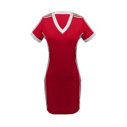 🥳SUMMER HOT SALE🥳💞50K+ SOLD!💥50% OFF! 🔥Women's Sporty V-Neck Bodycon Mini Dress