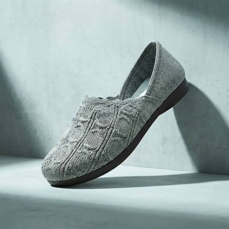 👡 50% RABATT NU! 🌿 Kvinnors Andningsbara Vävda Slip-On Flats – Andningsbar Stickad Ovandel, Flexibel Halksäker Sula & Dämpad Innermak – Heldagskomfort ✨