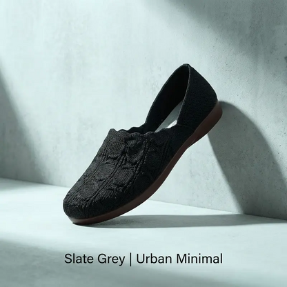 👡 50% RABATT NU! 🌿 Kvinnors Andningsbara Vävda Slip-On Flats – Andningsbar Stickad Ovandel, Flexibel Halksäker Sula & Dämpad Innermak – Heldagskomfort ✨