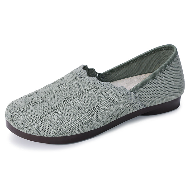 👡 50% RABATT NU! 🌿 Kvinnors Andningsbara Vävda Slip-On Flats – Andningsbar Stickad Ovandel, Flexibel Halksäker Sula & Dämpad Innermak – Heldagskomfort ✨