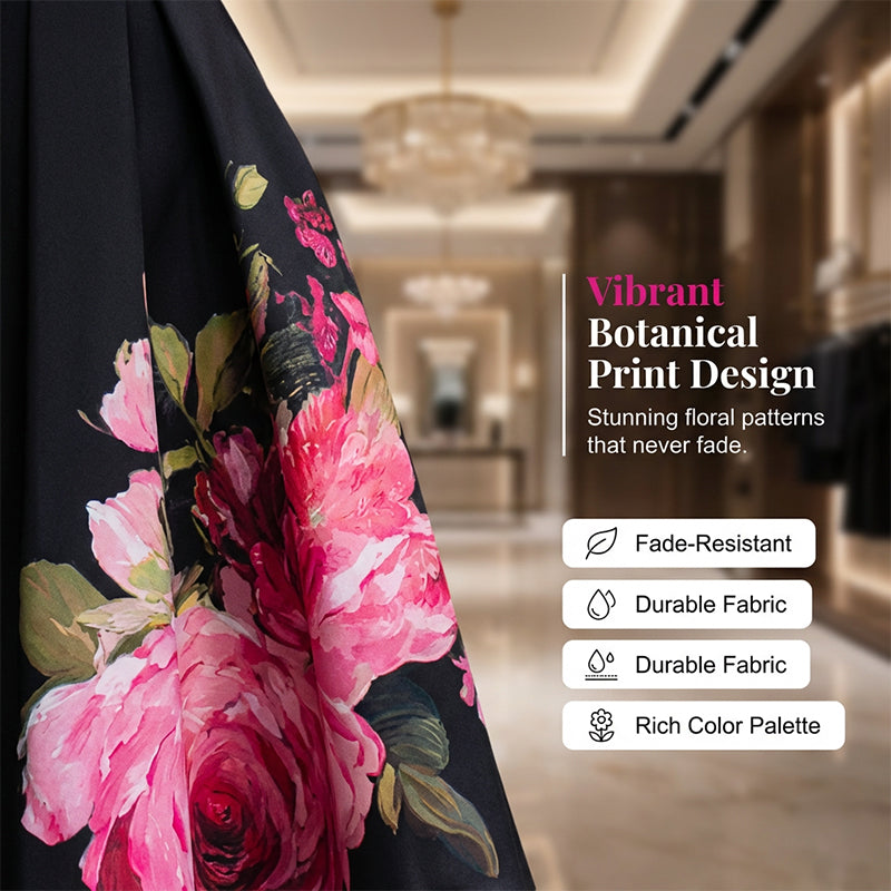 Elegant, ärmlös A-linjeformad midiklänning med blommönster
