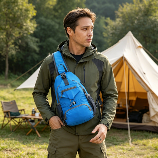🎒 TIDBEGRÄNSAD 50% RABATT! ✨ Herr Outdoor Sling Bag – Flerfickor, Vattentålig, Andningsbar Baksida 🌦️