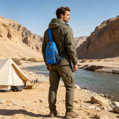 🎒 TIDBEGRÄNSAD 50% RABATT! ✨ Herr Outdoor Sling Bag – Flerfickor, Vattentålig, Andningsbar Baksida 🌦️