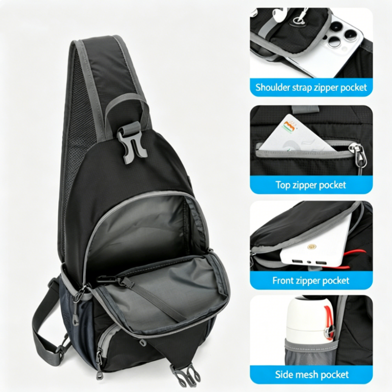 🎒 TIDBEGRÄNSAD 50% RABATT! ✨ Herr Outdoor Sling Bag – Flerfickor, Vattentålig, Andningsbar Baksida 🌦️
