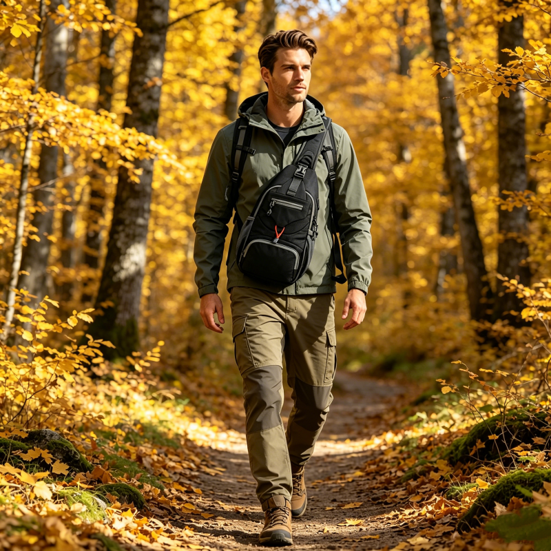 🎒 TIDBEGRÄNSAD 50% RABATT! ✨ Herr Outdoor Sling Bag – Flerfickor, Vattentålig, Andningsbar Baksida 🌦️