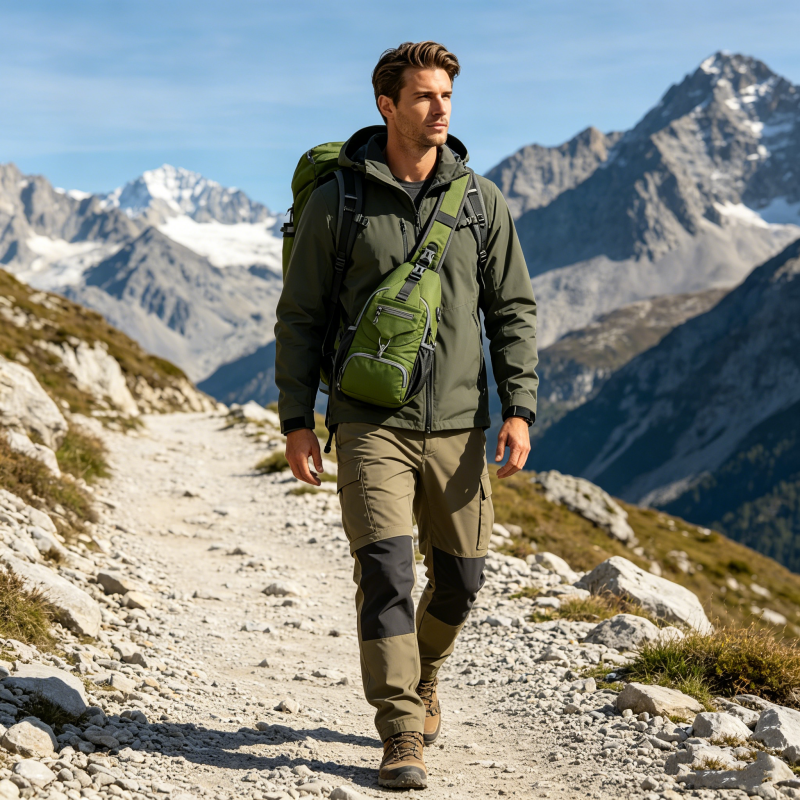 🎒 TIDBEGRÄNSAD 50% RABATT! ✨ Herr Outdoor Sling Bag – Flerfickor, Vattentålig, Andningsbar Baksida 🌦️