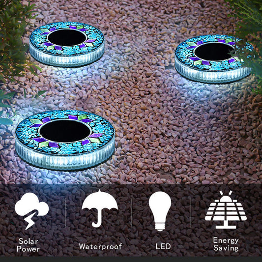 ⏳SISTA DAGEN: KÖP 3, FÅ 1 GRATIS!!💎🌟Solcellsdriven mosaikbelysning för utomhusbruk – Vattentät dekorativ LED-gångbelysning för trädgården, tänds automatiskt vid skymning, ingen kabeldragning krävs