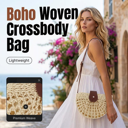 👜 50% RABATT NU! 🌿 Vävd Korsryggsäck för Kvinnor – Bohemisk Chic & Lättviktig – Rymlig Inredning & Justerbar Rem – Perfekt för Strand & Resor 🏖️