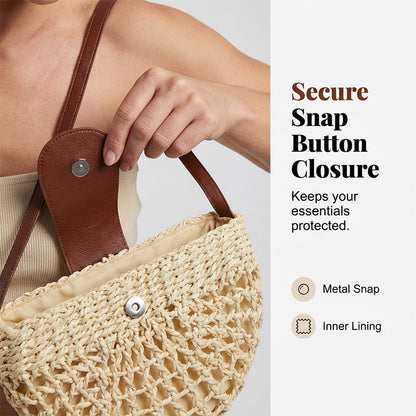 👜 50% RABATT NU! 🌿 Vävd Korsryggsäck för Kvinnor – Bohemisk Chic & Lättviktig – Rymlig Inredning & Justerbar Rem – Perfekt för Strand & Resor 🏖️
