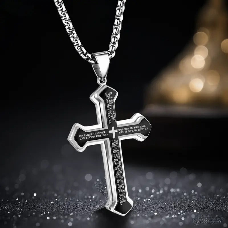✝️ Korshalsband med "Förevargs bön" -- Unisex