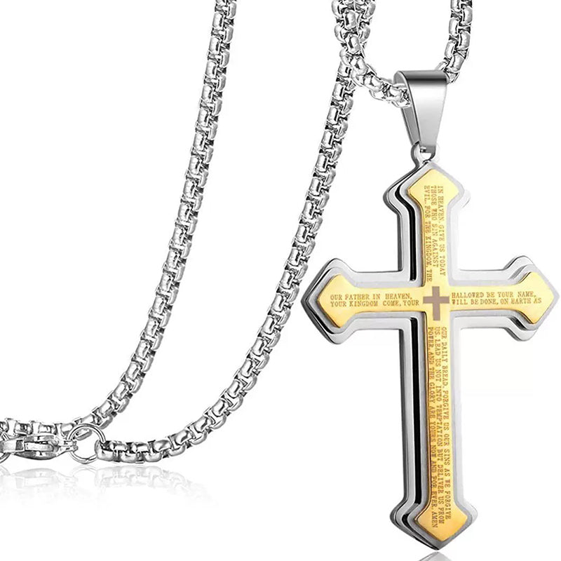 ✝️ Korshalsband med "Förevargs bön" -- Unisex