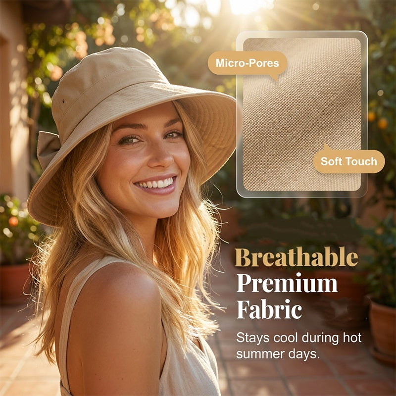 🥳SOMMARREA🥳💞50 000+ SÅLDA!💥50% RABATT! 🔥 Solhatt med rosett och bred brätte för dam ☀️ UV-skyddande sommarhatt för strand 🌴