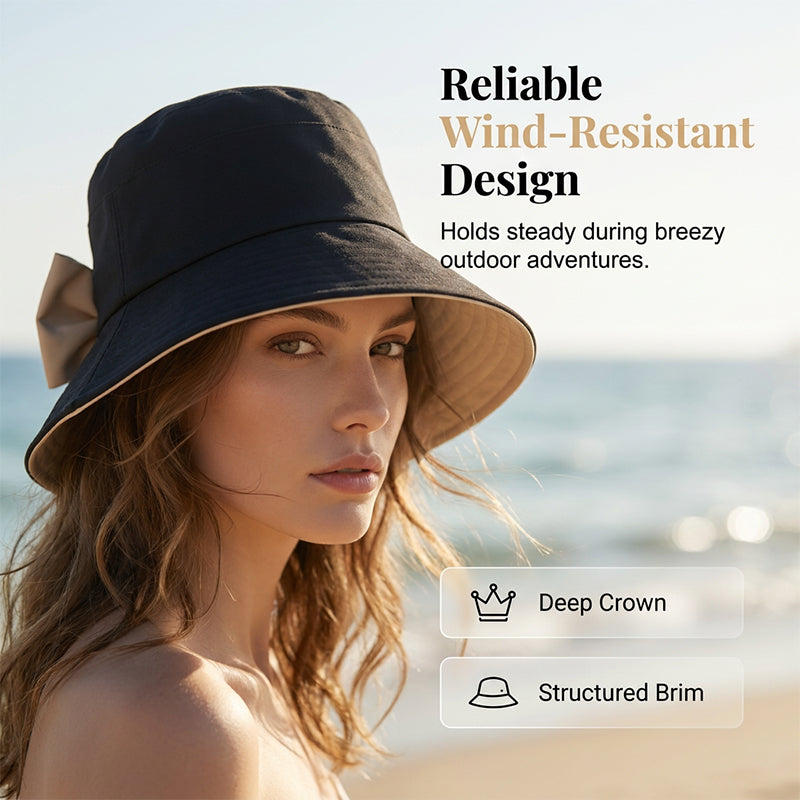 🥳SOMMARREA🥳💞50 000+ SÅLDA!💥50% RABATT! 🔥 Solhatt med rosett och bred brätte för dam ☀️ UV-skyddande sommarhatt för strand 🌴