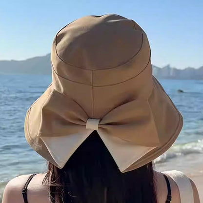 🥳SOMMARREA🥳💞50 000+ SÅLDA!💥50% RABATT! 🔥 Solhatt med rosett och bred brätte för dam ☀️ UV-skyddande sommarhatt för strand 🌴