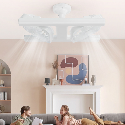 📢📢Fri frakt⏰Takfläkt med dubbla huvuden och LED-ljus – Modern design med fjärrkontroll för vardagsrum och sovrum