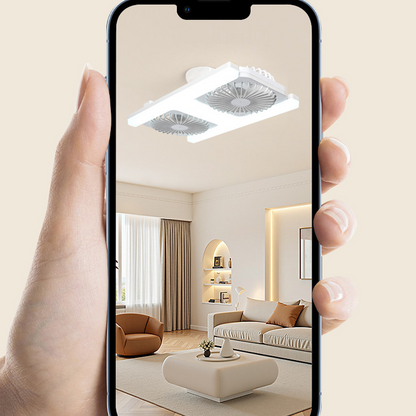 📢📢Fri frakt⏰Takfläkt med dubbla huvuden och LED-ljus – Modern design med fjärrkontroll för vardagsrum och sovrum